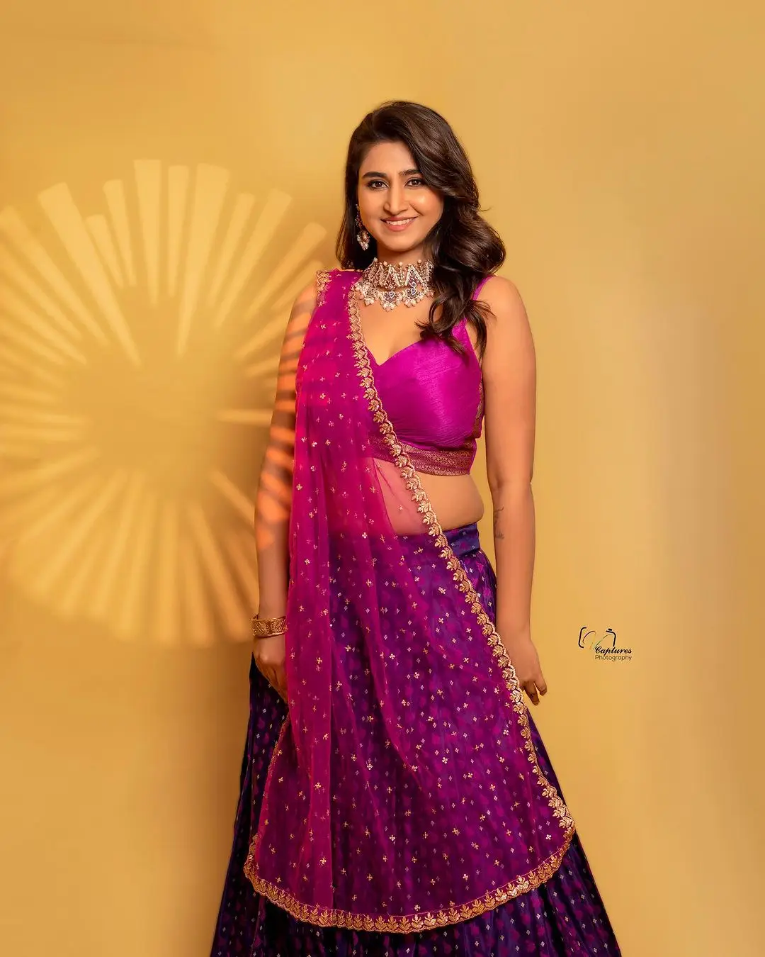 VARSHINI SOUNDERAJAN IN BLUE LEHENGA VONI PINK CHOLI 7